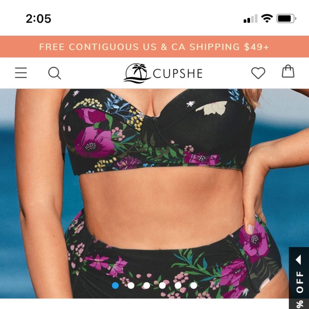 NWT 1X Cupshe bikini top.